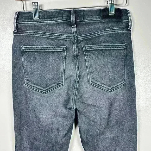 DENIM FORUM Black Vintage Wash Raw Hem Jeans Nico Midrise Skinny Crop 28 - Picture 7 of 10